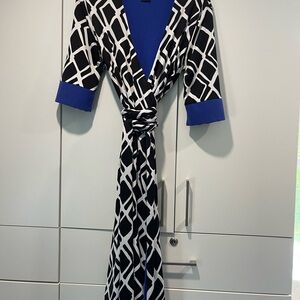 Celine Black and Blue Asymmetrical Dress